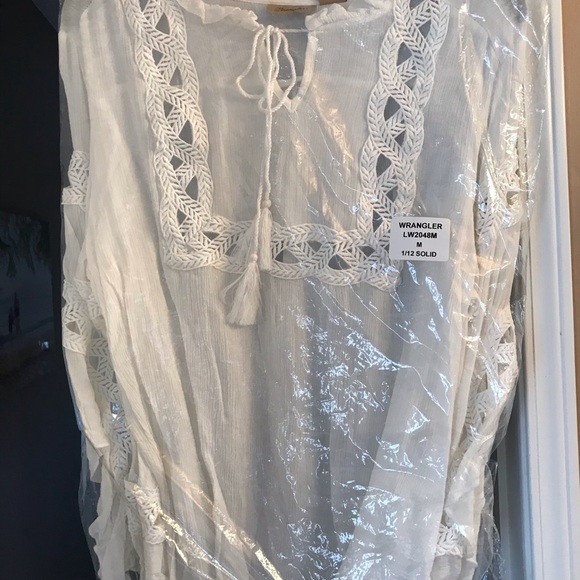 BNWT Wrangler Peasant Blouse in Ivory - Sz M - Picture 7 of 8